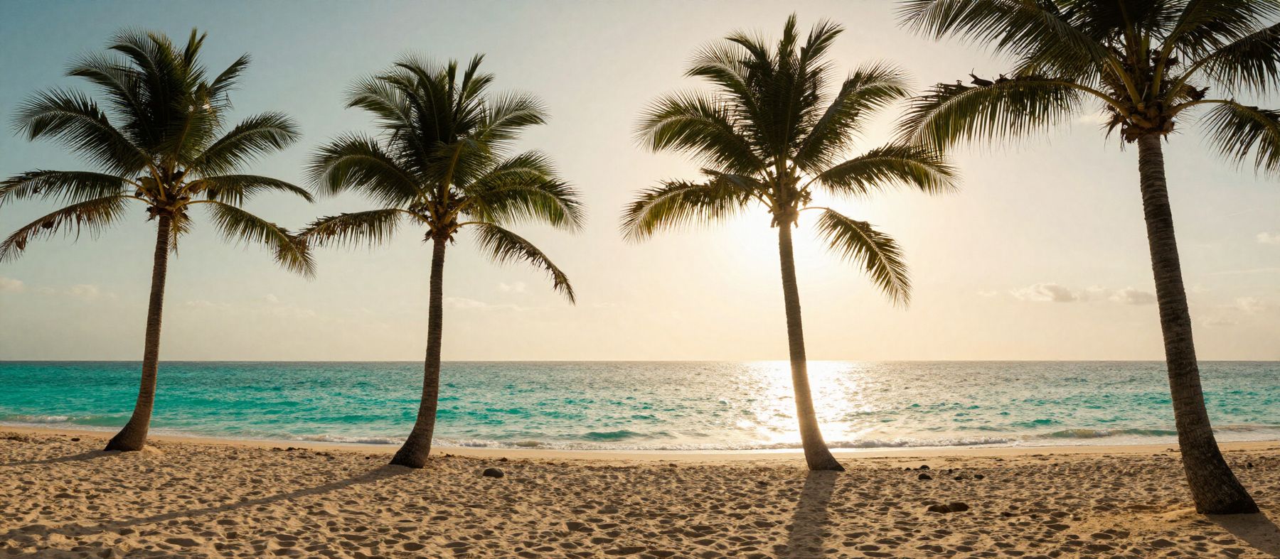 Palms over the beach where the Volta estuary meets the Atlantic